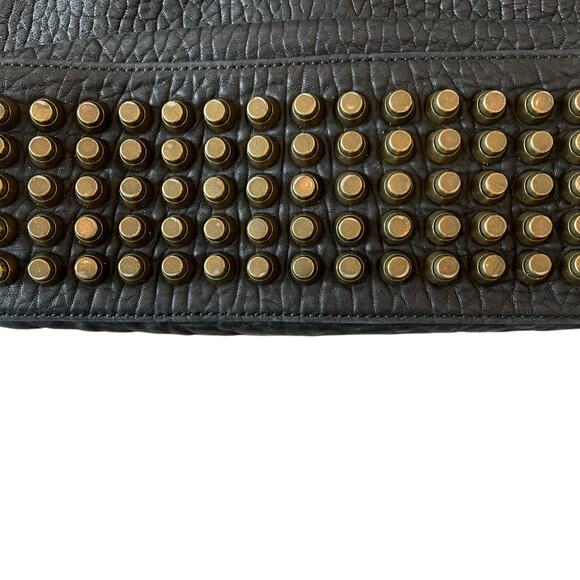 ALEXANDER WANG Black Pebbled Lambskin Studded Dumbo Darcy Hobo Handbag Purse - Picture 12 of 16